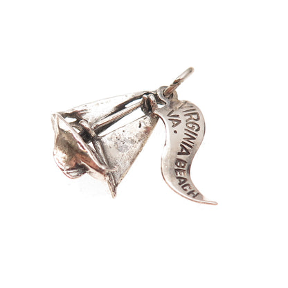Pacific Jewelry Sterling Silver Vintage Sailboat Virginia Beach Charm Pendant