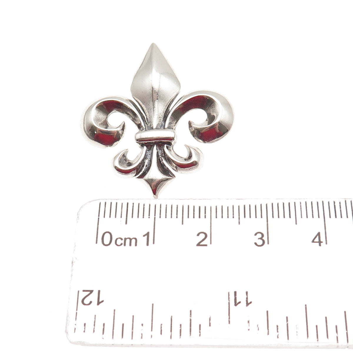 925 Sterling Silver Vintage Fleur de Lis Slide Pendant