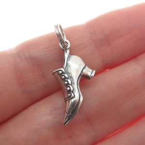 HAND & HAMMER 925 Sterling Silver Vintage Ladies Dancing Shoe Mini 3D Pendant