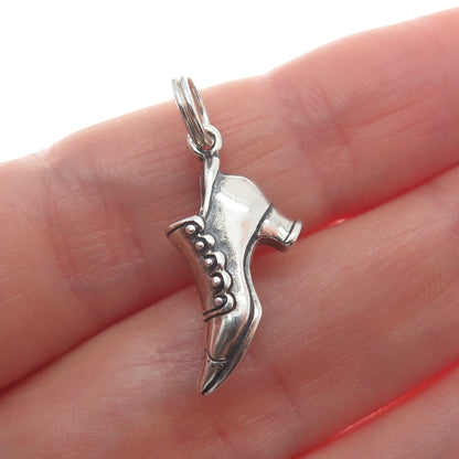HAND & HAMMER 925 Sterling Silver Vintage Ladies Dancing Shoe Mini 3D Pendant
