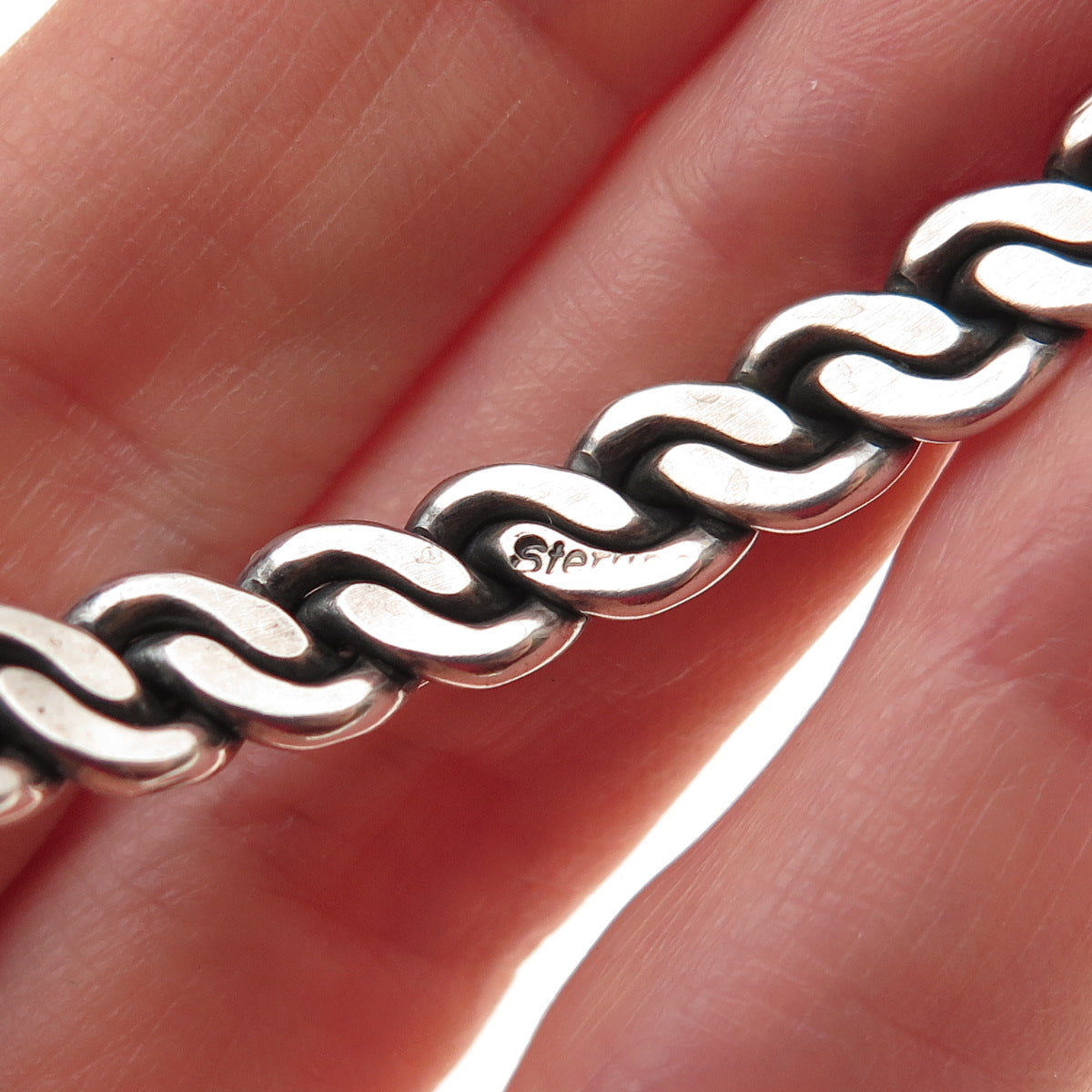Old Pawn 925 Sterling Silver Vintage Southwestern Adjustable Cuff Bracelet 6"