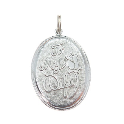 GRIFFITH & SONS CO. Sterling Silver Antique Art Deco To My Wife Charm Pendant