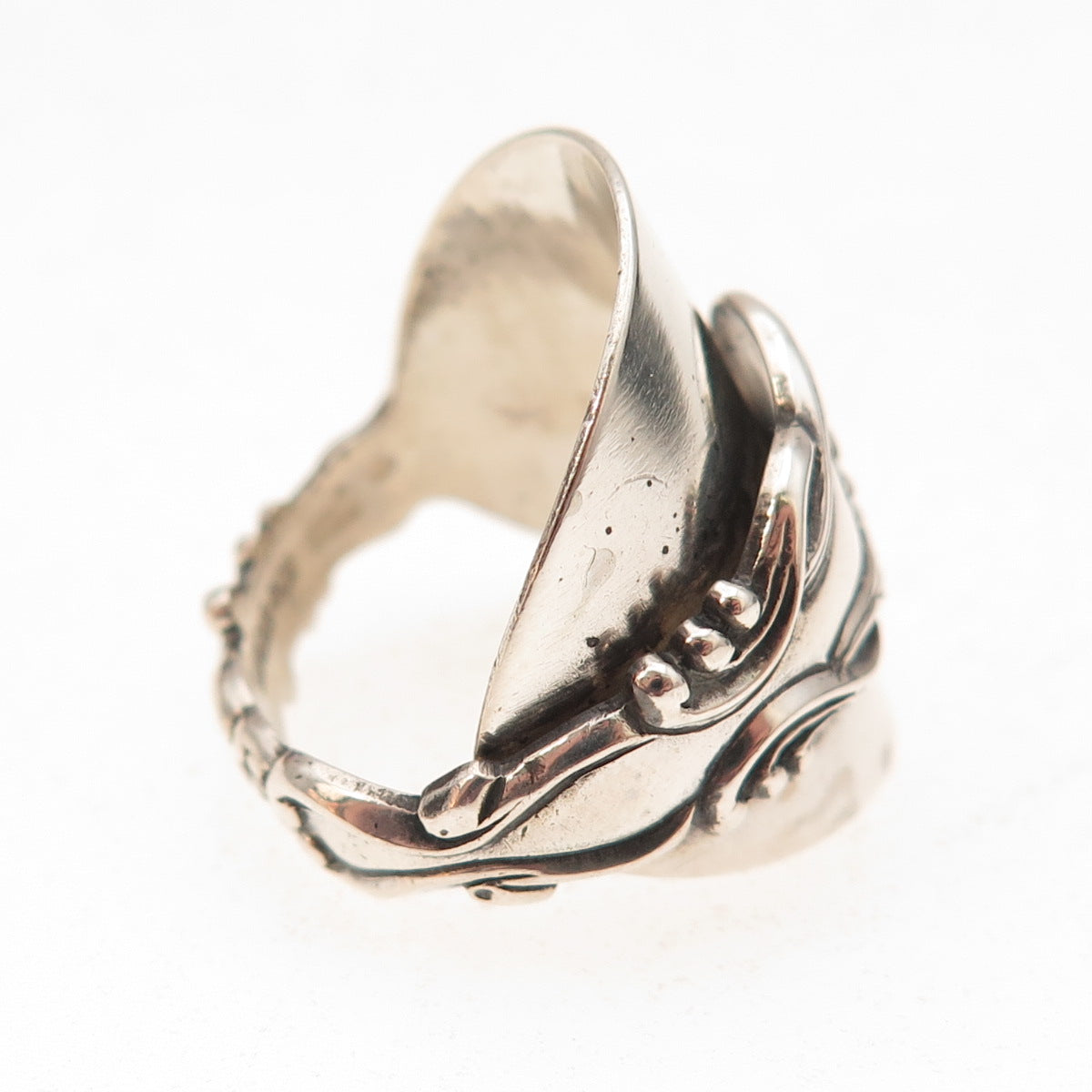 Beau 925 Sterling Silver Antique Art Deco Adjustable Spoon Ring Size 6