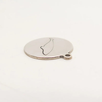 925 Sterling Silver USA Two In Town Fish Charm Pendant
