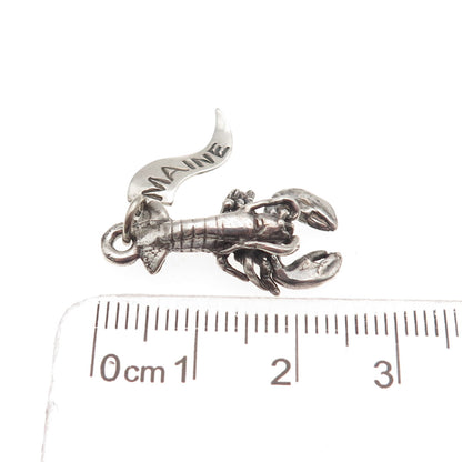 Pacific Jewelry 925 Sterling Silver Vintage Lobster Maine State Charm Pendant