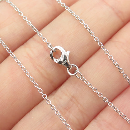 925 Sterling Silver Round-Cut C Z Letter "F" Ornate Cable Chain Necklace 16-18"