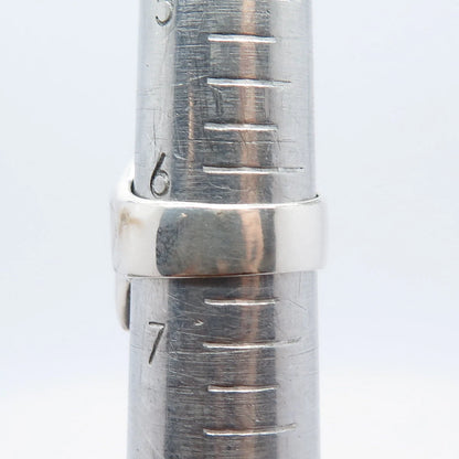 925 Sterling Silver Vintage HAN Ribbed Ring Size 6.75