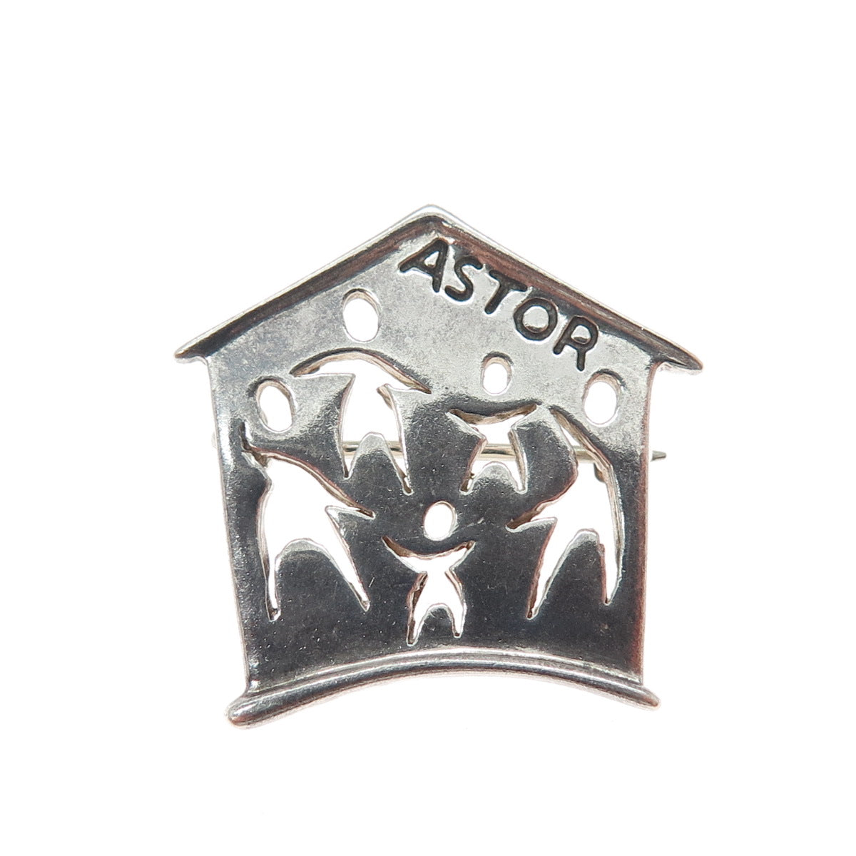 925 Sterling Silver Vintage Astor Family Pin Brooch