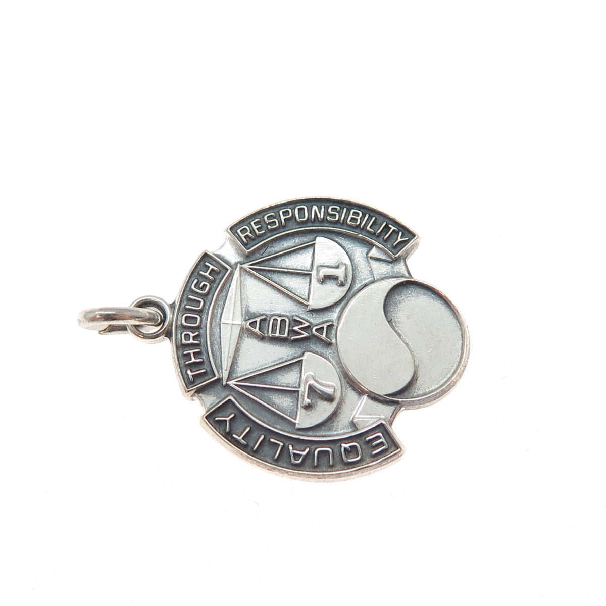925 Sterling Silver Vintage American Business Women's Association Mini Pendant