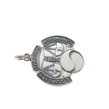 925 Sterling Silver Vintage American Business Women's Association Mini Pendant