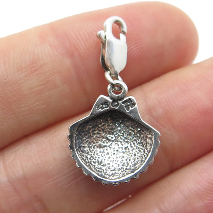 SUN WEST 925 Sterling Silver Vintage Seashell Charm Pendant