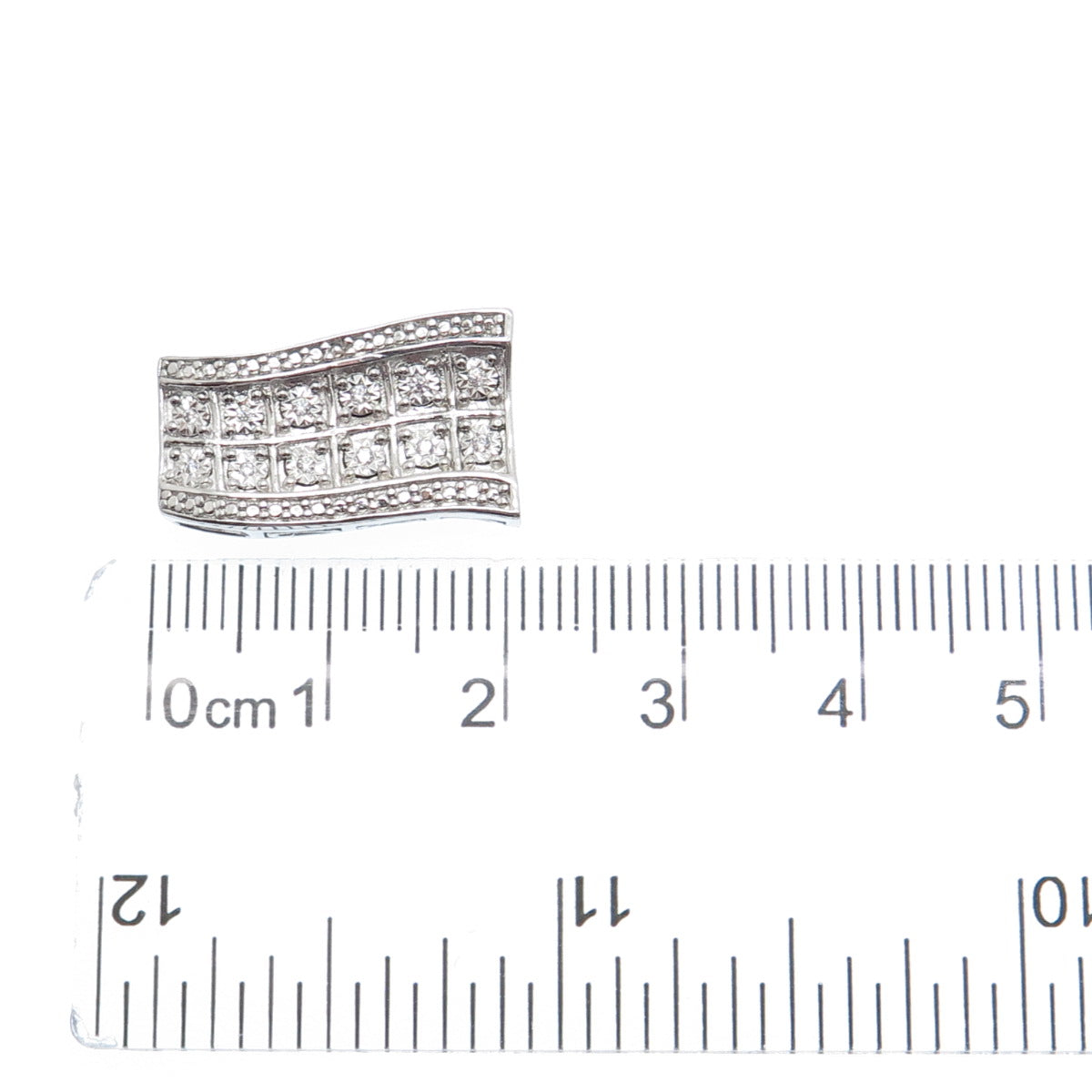 925 Sterling Silver Round-Cut C Z Slide Bar Minimalist Charm Pendant