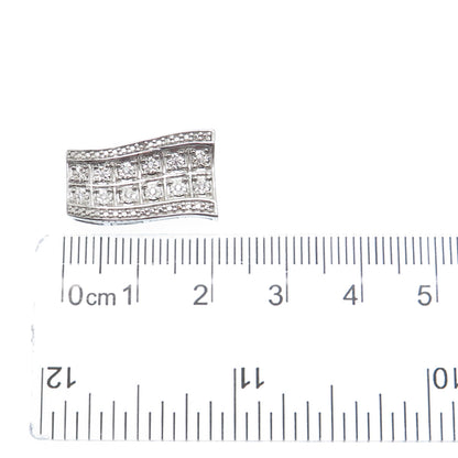 925 Sterling Silver Round-Cut C Z Slide Bar Minimalist Charm Pendant