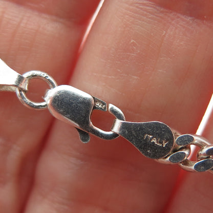925 Sterling Silver Vintage Italy Figaro Chain Necklace 30"