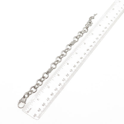 JUDITH RIPKA 925 Sterling Silver Round-Cut C Z Key Charm Bracelet 7.25"