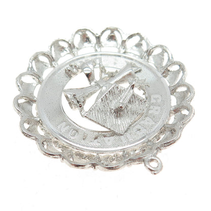 925 Sterling Silver Vintage "Graduation Day" Cap & Diploma Pendant