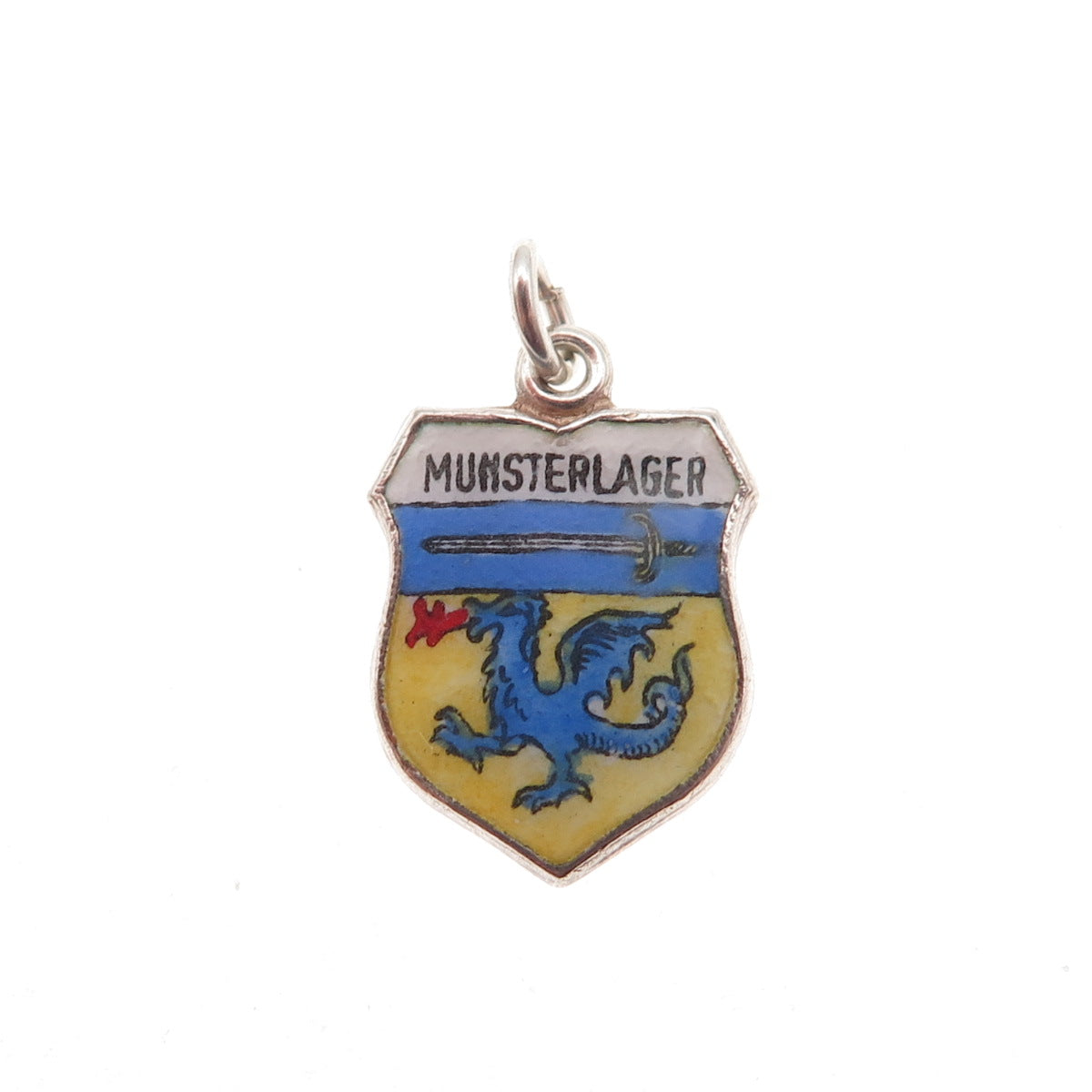 Fritz Reu & Co. 835 Silver Vintage Enamel Munsterlager Mini Charm Pendant