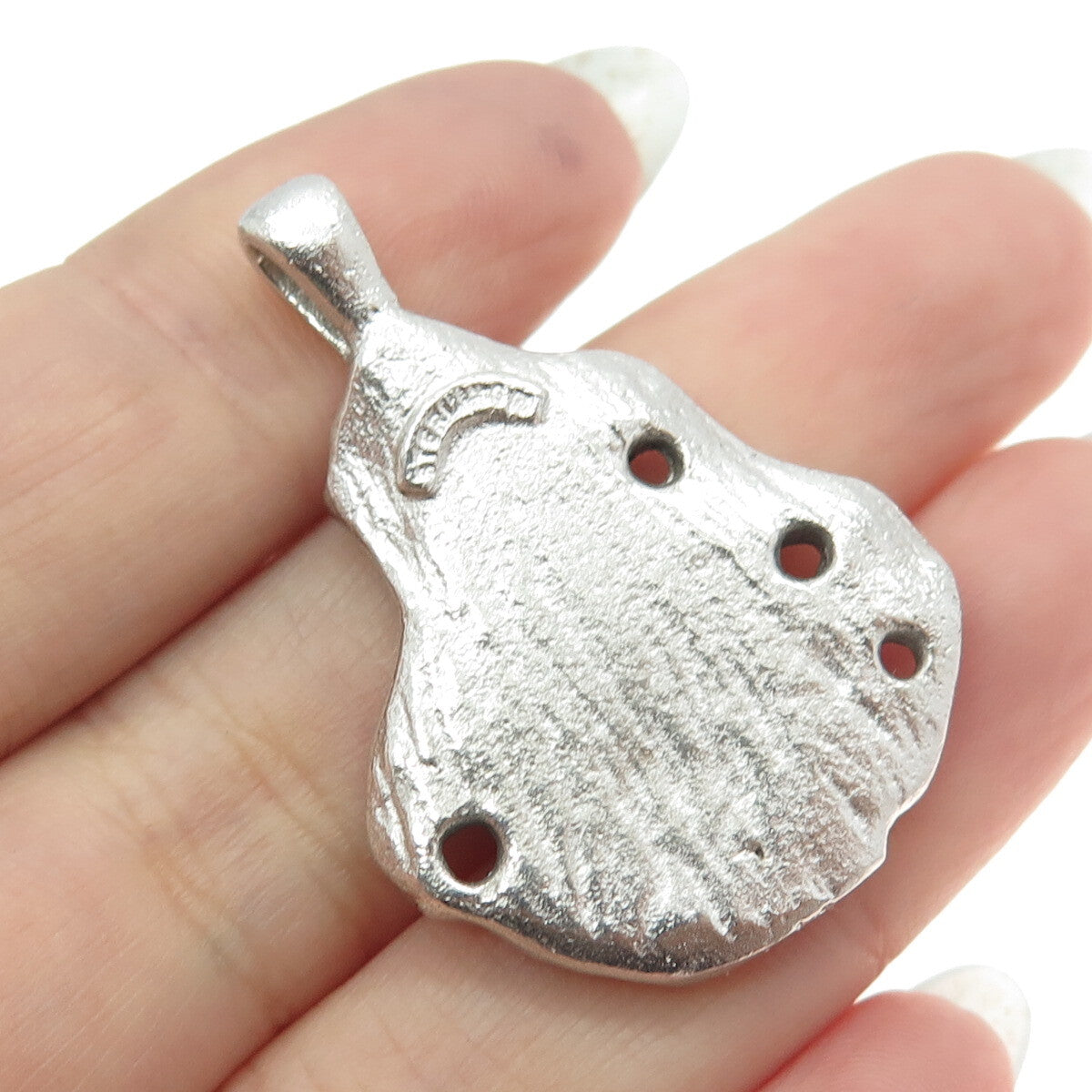 925 Sterling Silver Vintage Modernist Brutalist Pendant