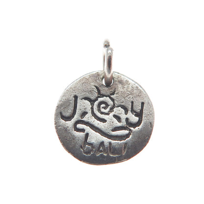 925 Sterling Silver Vintage Joy Bali Minimalist Charm Pendant