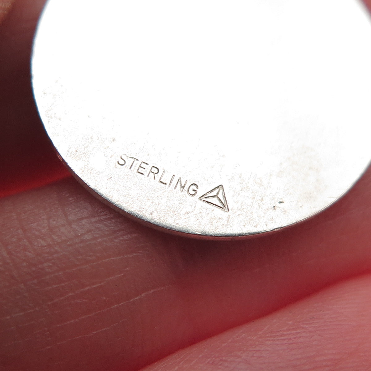 925 Sterling Silver Vintage Engraved Mother Round Tag Charm Pendant