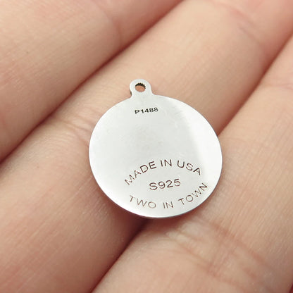 925 Sterling Silver USA Two In Town Duck Bath Toy Charm Pendant