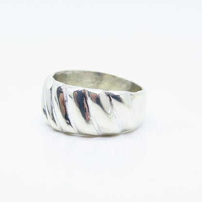 925 Sterling Silver Vintage Rubbed Ring Size 6.5