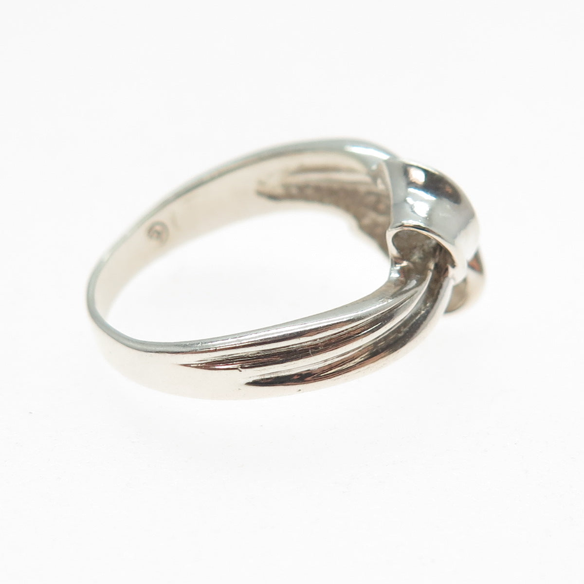 925 Sterling Silver Vintage Modernist Ring Size 6.75