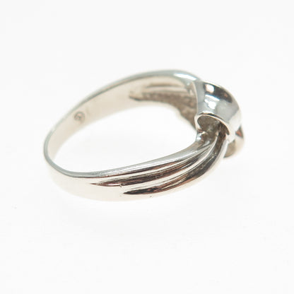 925 Sterling Silver Vintage Modernist Ring Size 6.75