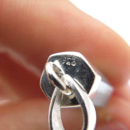 925 Sterling Silver Vintage Real Milky Aquamarine Amulet Charm Pendant