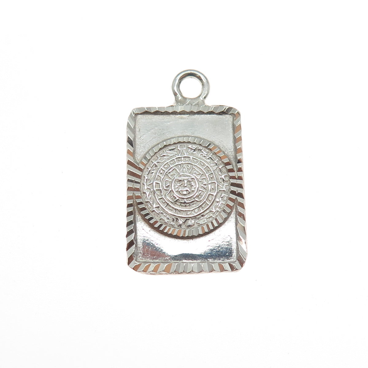 925 Sterling Silver Vintage Mexico Mayan Calendar Mini Charm Pendant