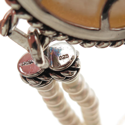 Honora 925 Sterling Silver Real Pearl & MOP Beaded 2-Strand Necklace 16"