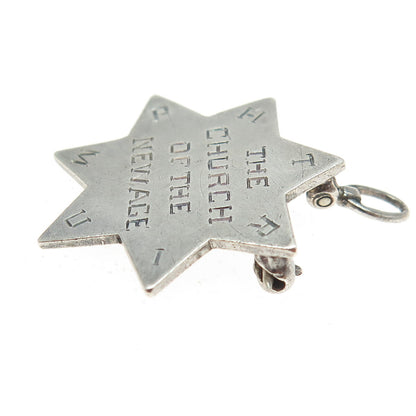 SAMUEL HIZME 925 Sterling Silver Antique 1925 Star of David Pin Pendant
