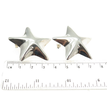 925 Sterling Silver Vintage Mexico Star Earrings