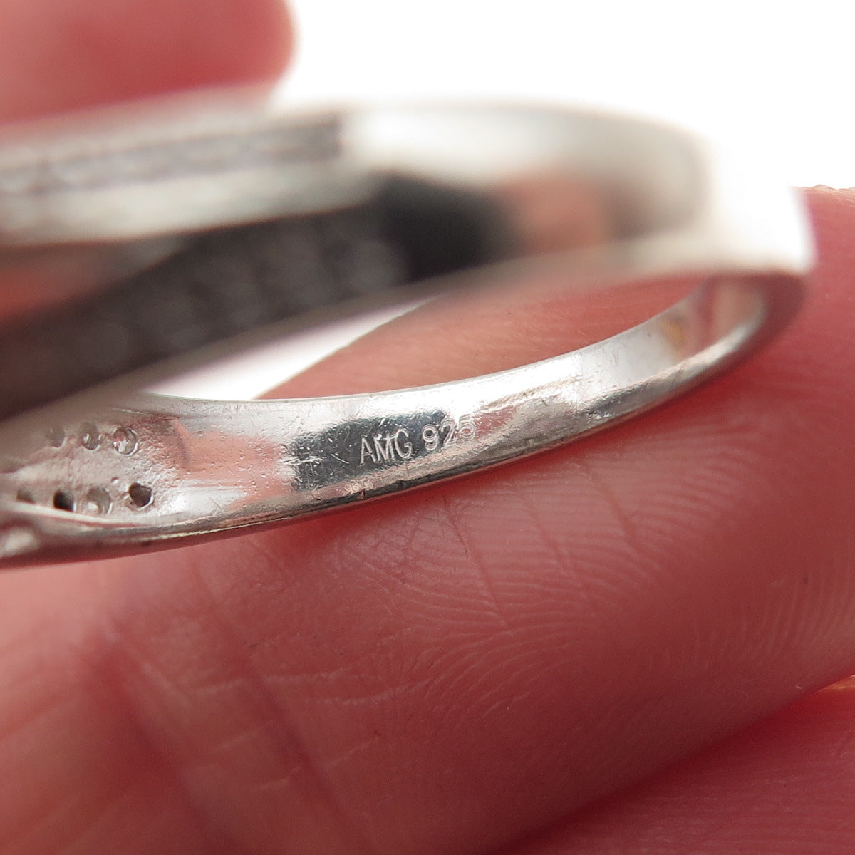 925 Sterling Silver Round-Cut C Z Engagement Ring Size 8