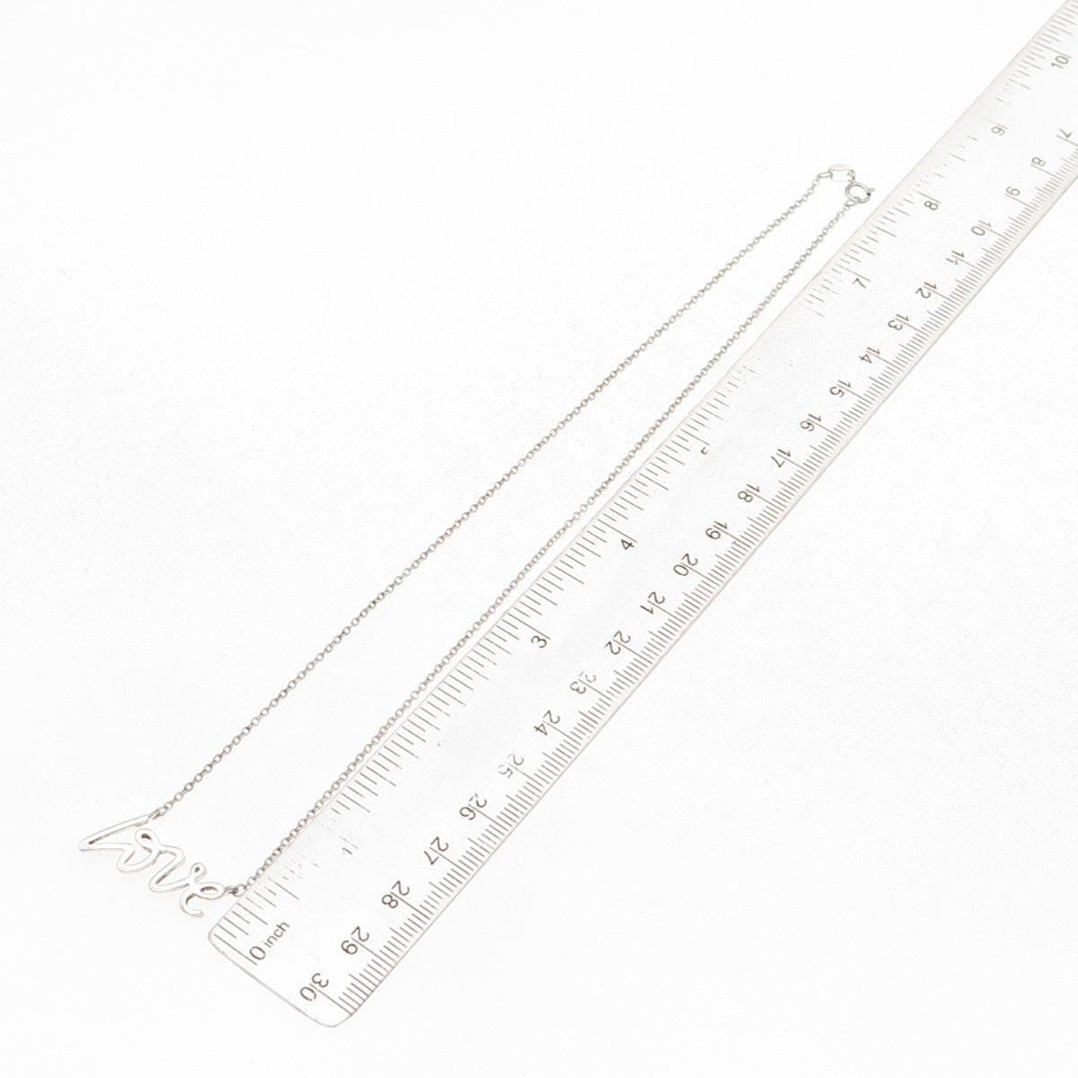 925 Sterling Silver Vintage Love Cable Chain Necklace 16"