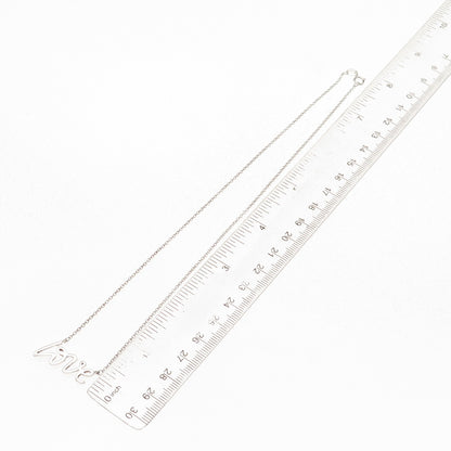 925 Sterling Silver Vintage Love Cable Chain Necklace 16"