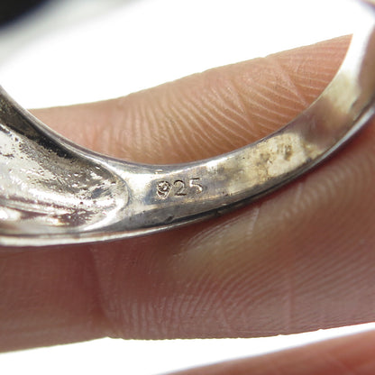 925 Sterling Silver Champagne & White C Z Ring Size 8.75
