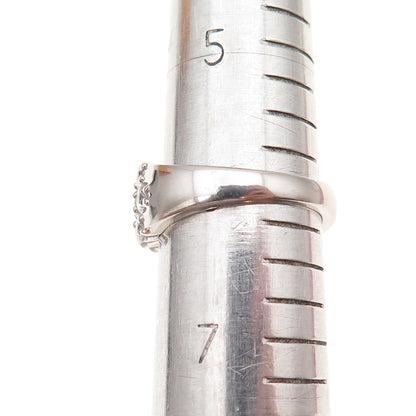 925 Sterling Silver Round-Cut C Z Ring Size 6.25