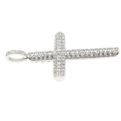 925 Sterling Silver Pave C Z Cross Pendant