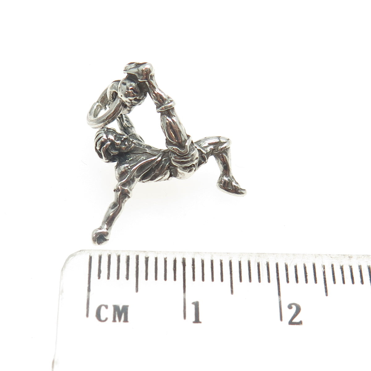 925 Sterling Silver Vintage Football Player 3D Pendant