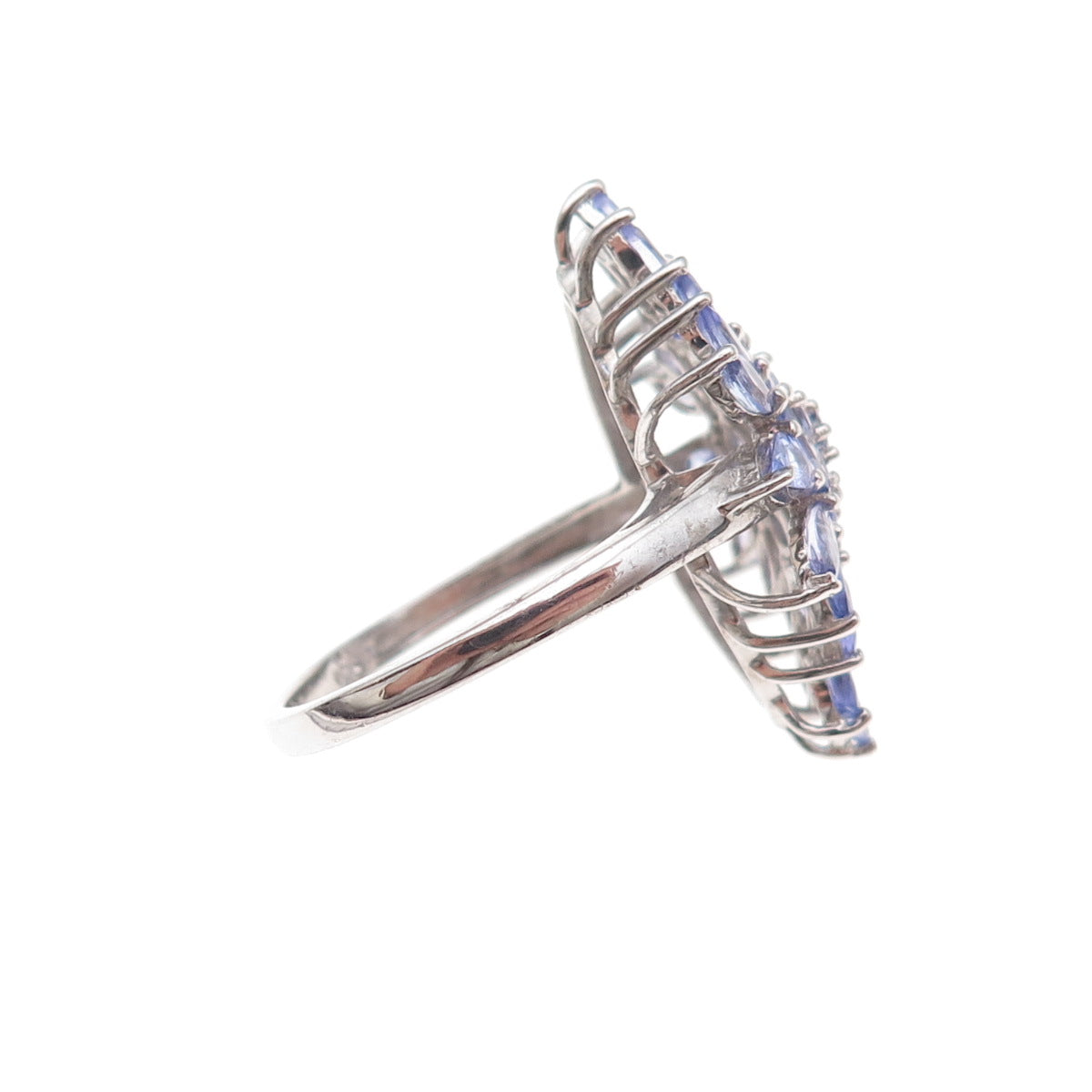 Chuck Clemency 925 Sterling Silver Real Multi-Cut Tanzanite Ring Size 8