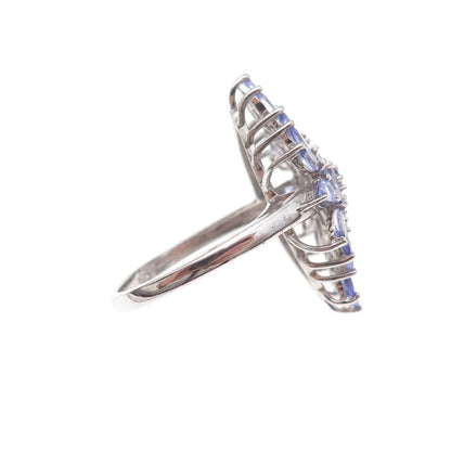 Chuck Clemency 925 Sterling Silver Real Multi-Cut Tanzanite Ring Size 8