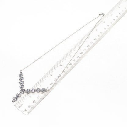 Chuck Clemency 925 Sterling Silver Real Iolite Cable Chain Necklace 18"