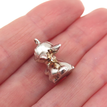 925 Sterling Silver Vintage Germany Bunny 3D Mini Charm Pendant