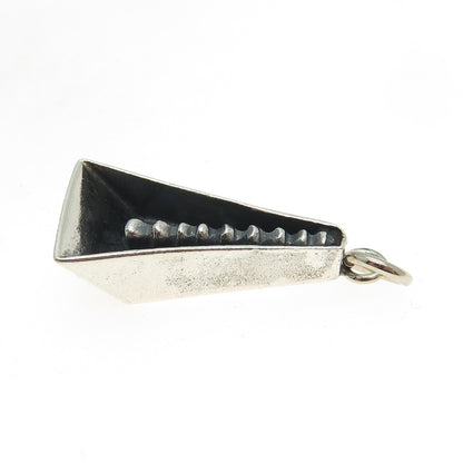 925 Sterling Silver Vintage Modernist Oxidized Pendant