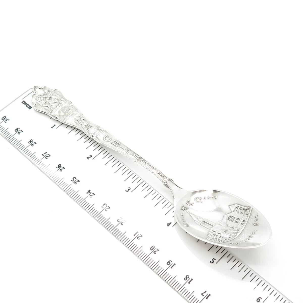 925 Sterling Silver Antique "Austin M. E. Church Chicago" States & Cities Spoon