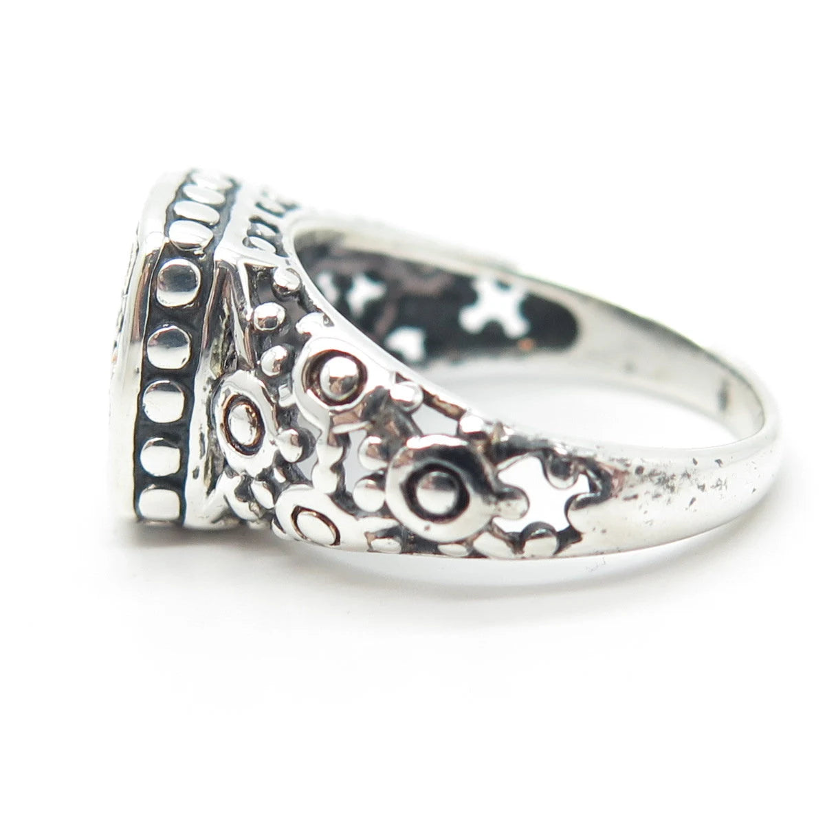 925 Sterling Silver Vintage Ethnic Ring Size 7