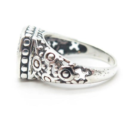 925 Sterling Silver Vintage Ethnic Ring Size 7