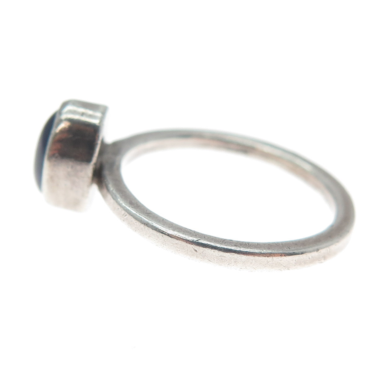 SHUBE 925 Sterling Silver Vintage Real Cabochon Amethyst Oxidized Ring Size 7
