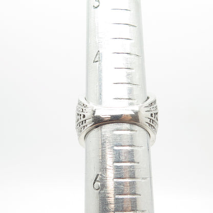 925 Sterling Silver White & Blue C Z Invisible Setting Ring Size 5